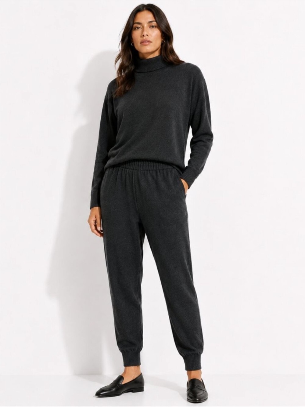 Wilfred Turquet Pant Wool Cashmere Size Medium Dark Grey Pull on